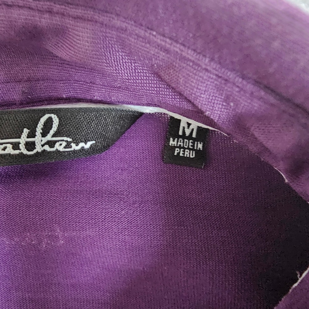 TravisMathew Mens Purple Pima Cotton Blend Short Sleeve Pocket Polo Shirt Size M - Picture 3 of 10